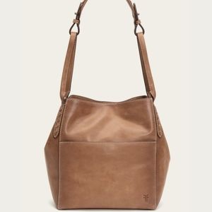 Frye Reed Hobo Tan Leather Bucket Bag Tote Great Pre-owned Condition